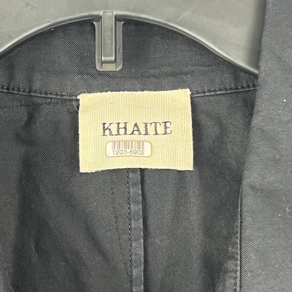 KHAITE Carlina Black Short Puff Sleeve Button Front Dress Womens Size: 12 - Picture 5 of 11